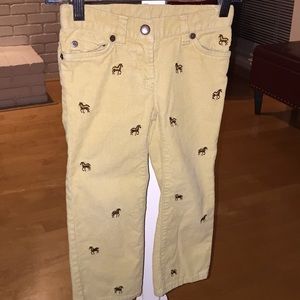 Tan embroidered pony pant